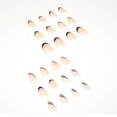 thumbnail image 3 of 48 piezas de uñas prensadas de almendra con diseño de brillo dorado, uñas postizas verdes desnudas con pegamento para uñas, 3 of 3
