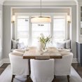 thumbnail image 4 of 20" Farmhouse Chandelier Light Fixture with Integrated LED Fabric Drum Pendant Light Modern Lighting Ceiling Hanging for Dining Room Kitchen Bedroom Gold, 4 of 10