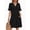 Black, variant on Women Summer Dress Short Sleeve V Neck Sundress Blue Casual Mini Shift Dress with Pockets Clothes Size XL