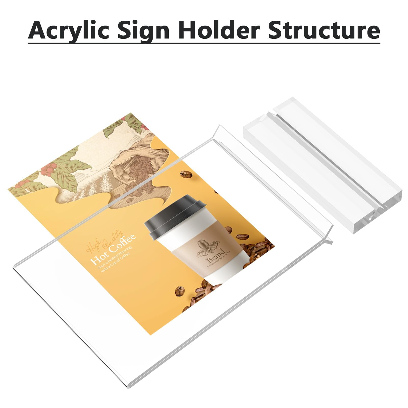 IKELY 5x7 Acrylic Sign Holders - 6 Pack T-Shaped Double-Sided Tabletop Display Stands | Clear Plexiglass Frame For Menus, Photos, Flyers (Horizontal)