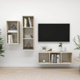 thumbnail image 1 of vidaXL 3 Piece TV Cabinet Set Sonoma Oak Engineered Wood, 1 of 5