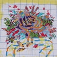 thumbnail image 3 of Kits de punto de cruz estampados con patrón de flores preimpreso para principiantes, 14 ct, 28 × 42 cm 27 x 27cm 14CT, 3 of 5