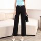 thumbnail image 5 of Pantalones Rectos Nuevos de Primavera y Verano para Mujer, Pantalones Sueltos Negros, Pantalones de Pierna Ancha con Cintura Elástica, Pantalones Casuales para Mujer, 5 of 8