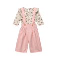 thumbnail image 1 of Nituyy 2PCS Floral Toddler Girl Autumn Outfit Clothes T-shirt Tops+Long Pants, 1 of 6