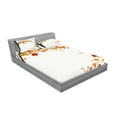 thumbnail image 2 of Ambesonne Fall Fitted Sheet & Pillow Sham Set, Flying Maple Leaf Seasons, Calking, Brown Orange, 2 of 2