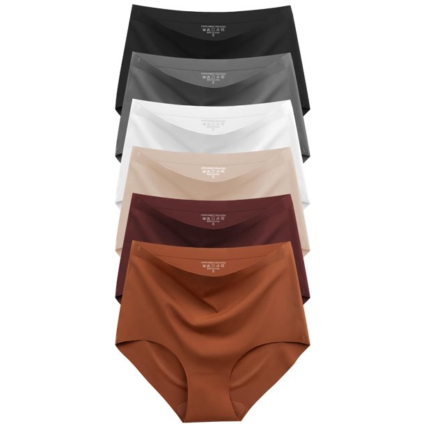Calzoncillos Cuweni de cintura alta sin costuras para mujer, paquete de 6