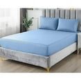 thumbnail image 2 of Lux Decor Collection Bed Sheets, 1800 Series Microfiber Deep Pocket Wrinkle, Fade, Stain Resistant King Sheets Set - Blue, 2 of 5