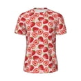thumbnail image 5 of Wukai Cute Strawberry Print Men's Short-Sleeved Mesh T-Shirt,Quick-Dry Short Sleeve Workout T-Shirt-Large, 5 of 8