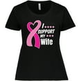 thumbnail image 3 of Inktastic Breast Cancer Awareness I Support My Wife with Pink Ribbon Women's Plus Size T-Shirt, 3 of 5