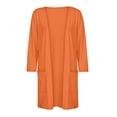 thumbnail image 6 of Herrnalise Women's Oversized Long Batwing Sleeve Cardigan Waffle Knit Sweater Coat Solid Color Button Down Jacket Orange,XXL, 6 of 6