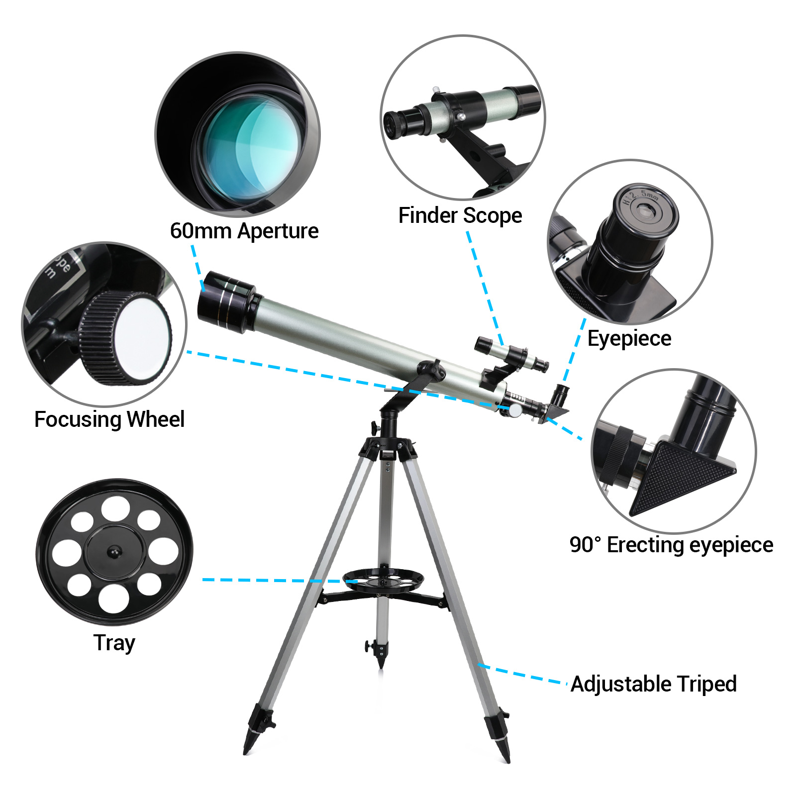 USCAMEL 700mm Refractor Telescope for Beginners photo 5