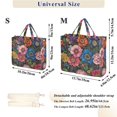 thumbnail image 2 of FORMRS Womens Corduroy Tote Bag Crossbody Shoulder Handbag with Pocket, Vibrant Blooming Flowers, 2 of 7