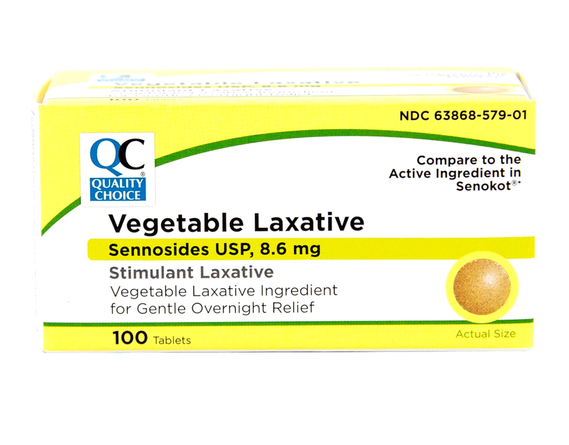 Quality Choice Sennosides Natural Vegetable Laxative 100 Tablets