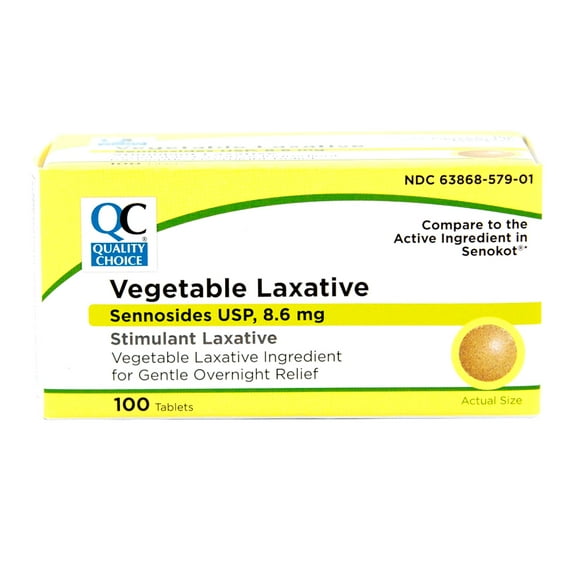 Quality Choice Sennosides Natural Vegetable Laxative 100 Tablets