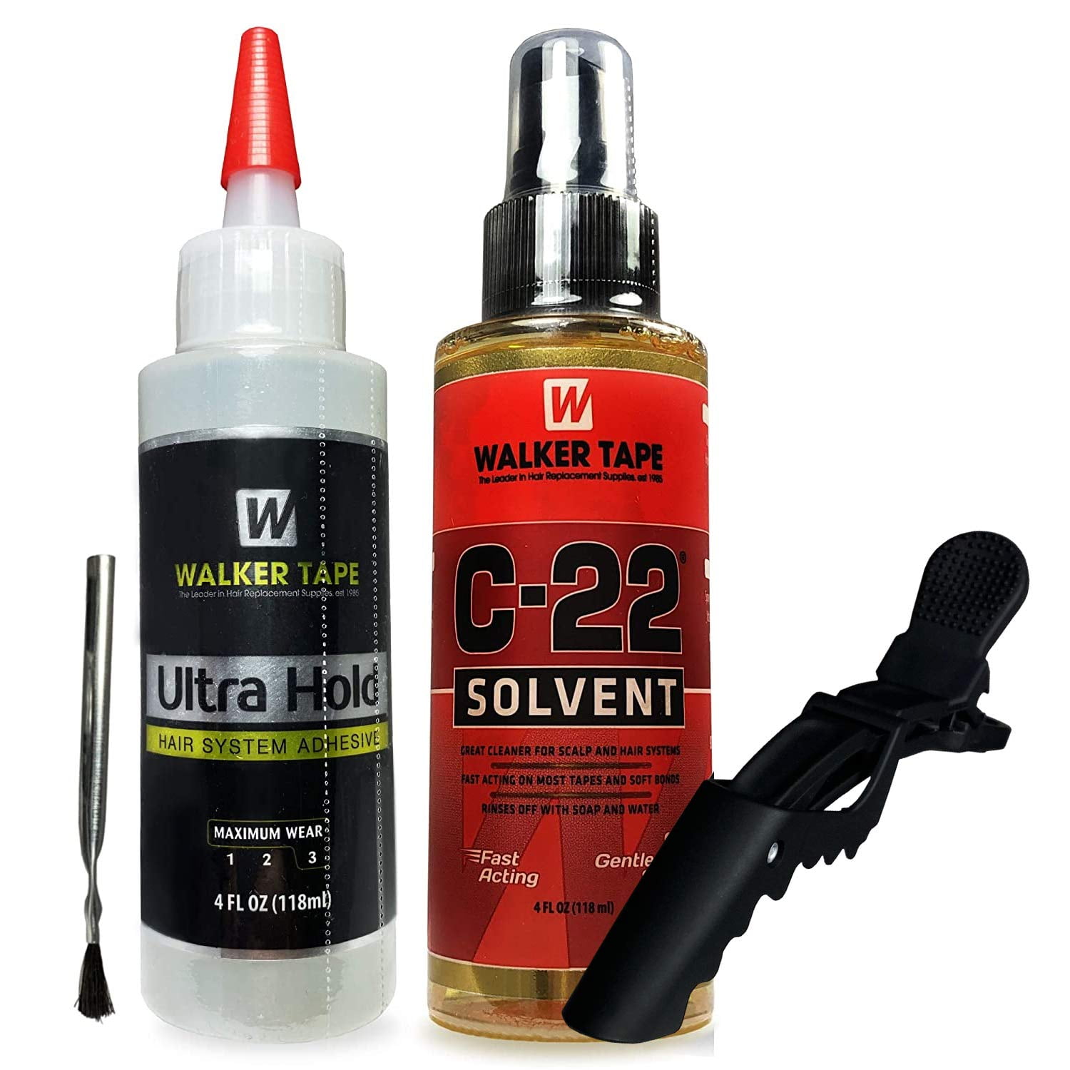 Ultra Hold Hair System Adhesive 4oz Nozzle Top & C22 Citrus Solvent 4oz
