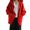 Red, variant on Women's Streetwear Hooded Coat with Zipper Pocket and Drawstring for Casual Comfort