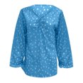 thumbnail image 4 of asdoklhq Blouses for Women Clearance $5,Women's Pullover V-Neck Cross Drawstring Polka Dot Print Puff Sleeve Top, 4 of 5