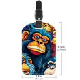 thumbnail image 6 of Square 2Pack PU Leather Monkey Cruise Luggage Tag with Privacy Cover and Name ID Tag for Travel Handbags Backpacks Luggage Tags, 6 of 6