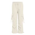 thumbnail image 4 of Quealent Women's Wide Leg Sweatpants Drawstring Waist Baggy Cargo Pants Casual Trousers with Pockets Khaki for Size M, 4 of 6