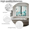 thumbnail image 2 of Teal Floral Kitchen Curtains 42x63 Inch Small Mini Turquoise Aqua Flower Rustic Country White Daisy Butterfly Rod Pocket Short Tiers for Cafe Window Drapes Treatment Fabric 2 Panels, 2 of 4