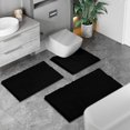 thumbnail image 2 of Juego de alfombras de baño RUN HELIX, de felpilla gruesa, color negro, 2 of 7