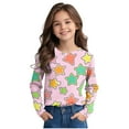 thumbnail image 5 of Girl's Star Print Crewneck T Shirts Long Sleeve Fall Tops Pink 7 Years, 5 of 7