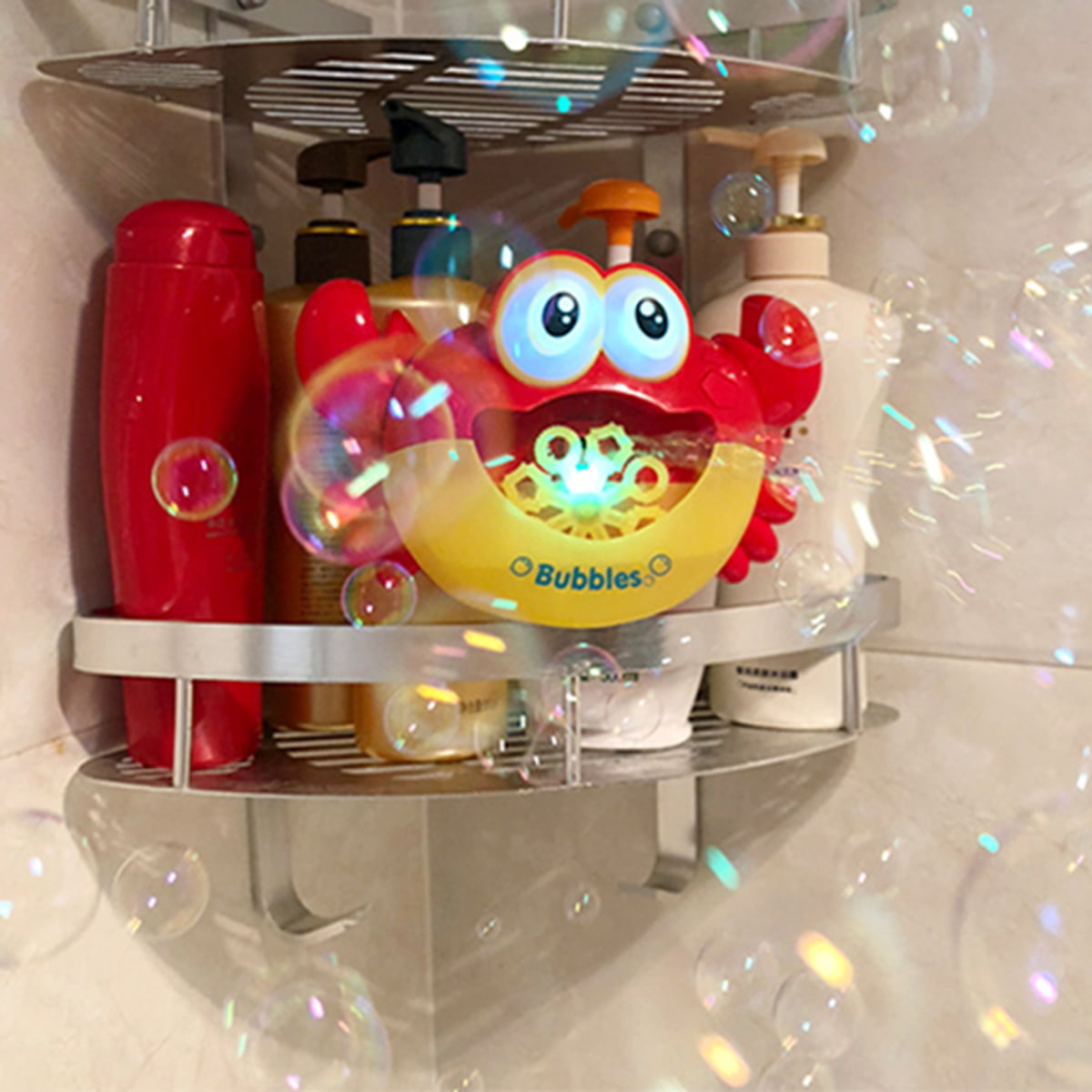 Bubble Machine Crab Automatic Bubble Maker Flashing lights Musical Bath Toy Baby 