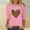 Pink, variant on Leopard Print Valentines Day Tshirt Women Cute Cheetah Heart Graphic Tees Valentines Casual Loose 3/4 Sleeve Tops