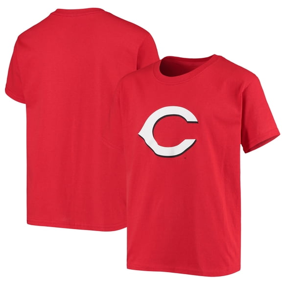 Youth Stitches  Red Cincinnati Reds Team Logo T-Shirt