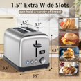 thumbnail image 2 of SEEDEEM Tostadora 2 Rebanadas, Tostadora de Pan de Acero Inoxidable, Pantalla LCD, 7 Ajustes de Sombra, Ranuras de 1.4'' de Ancho, Tostadora Digital para Bagel, Descongelar, Función de Recalentar, Ban, 2 of 5