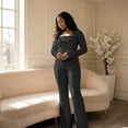 thumbnail image 5 of Women's Pantsuit Set 2-Piece - Long Sleeve Blazer & Flared Trousers | Business Casual Workwear | Office Professional Outfit, 5 of 8