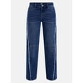 thumbnail image 5 of Madden NYC Women’s Wide Leg Ankle Jeans with Frayed Seam, 26” Inseam, Sizes 00-18, 5 of 5