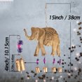 thumbnail image 6 of Vivanta Elephant Theme Wind Chimes 15 in Gold Metal Hanging Handmade Wind Chimes, with Beads & Cow Bells, 6 of 7
