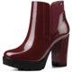 thumbnail image 1 of Botas Chelsea Allegra K de Tacón Alto grueso con cremallera Plataforma Borgoña 40, 1 of 6