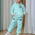 thumbnail image 6 of Girls Long Sleeve Hoodie Sweatsuit Soft Warm Pullover Tops Pants Outfits for Toddler Kids Casual School Wear, 6 of 7