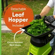 Electric Wood Chipper & Mulcher – 15A Powerful Garden Shredder for Branches, Leaves & Yard Waste – Compact, Quiet & Easy to Use with Collection Bag