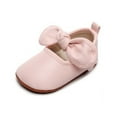 thumbnail image 2 of nvzhuang Baby Girl Dress Shoes Faux Leather Bowknot Flats Crib Shoes with Non-Slip Rubber Sole, 2 of 7