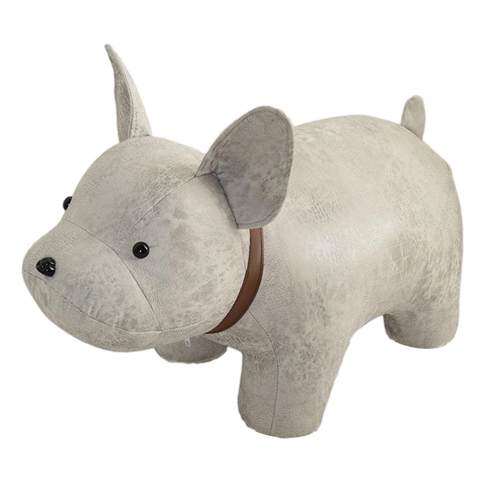 Kids Stool Storage Shoes Changing Animal Footstool for Decor Bedroom Indoor White dog