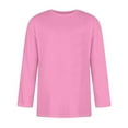thumbnail image 2 of Bjutir Mens Tshirts 3/4 Sleeve T Shirts Comfortable Crewneck Solid Color Fit Tee Shirt Tops Shirts Pink, 2 of 4
