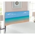 thumbnail image 2 of Ocean Headboard, Still Calm Sea at the Beach with Aquatic Landscape Sun Peace Relax Nature Image, Upholstered Decorative Metal Bed Headboard with Memory Foam, Twin Size, Cream Turquoise, by Ambesonne, 2 of 4