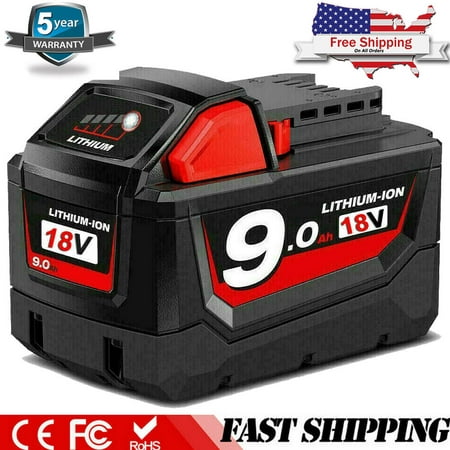 

5X Battery 9000mAh For Milwaukee M18 LITHIUM XC 9.0 Extended Capacity Battery Pack 48-11-1850