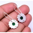 thumbnail image 2 of Emerald (Simulated) 925 Sterling Silver Bali Earring 1.17" E_9325_112_37, Gemstone Silver Jewelry, New Year Sale, Valentin's Day Gift, 2 of 2