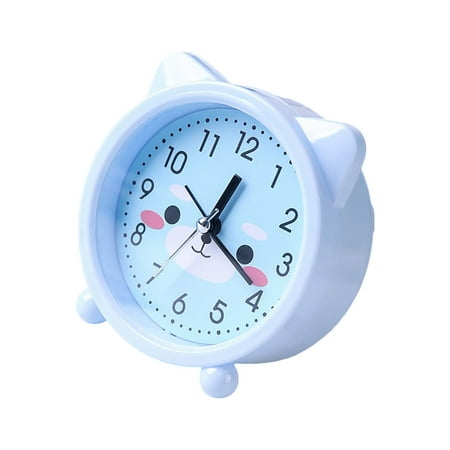 Color Kitten Alarm Clock with Ears Designing for Kids' Bedroom Decoration and Independently Time Learning