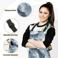 thumbnail image 2 of 5 Pcs Kitchen Set Heat Resistant Oven Mitts and Non-Slip Pot Holders with Adjustable Cooking Apron Elegant Wavy Geometric, 2 of 6