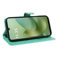 thumbnail image 6 of For Motorola Moto G35 6.7" Cat&Bee Patterned Embossed Strong Magnetic Attachment/Closure, Card Slots/Pocket, PU Leather Flip Wallet Case ﻿,Green,For Motorola Moto G35, 6 of 7