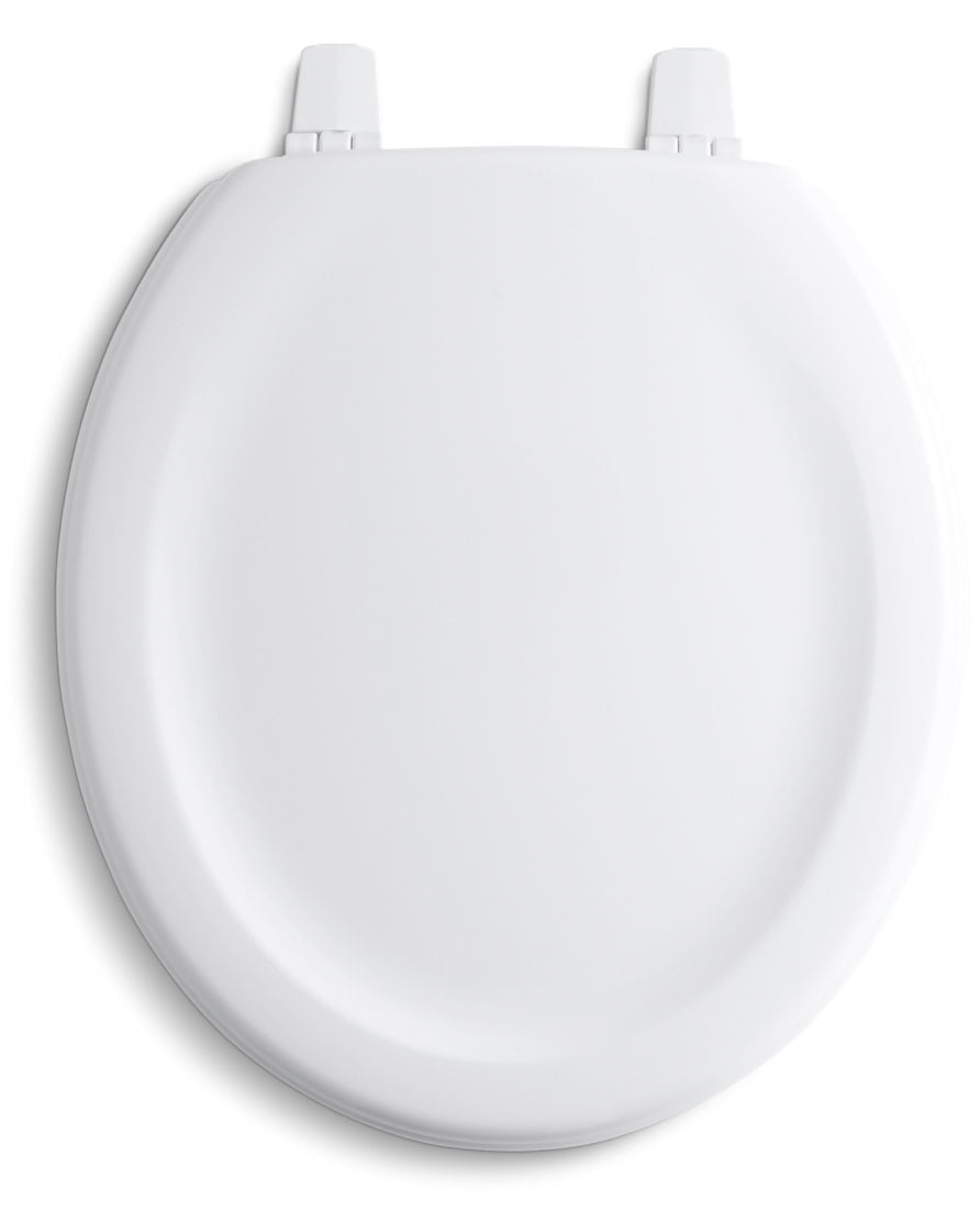Stonewood Round Closed-Front Toilet Seat Replacement Quiet Close Lid Bath White 