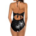 thumbnail image 3 of Pusteblumen-Dandelions Deep V-Neck Halter One-Piece Swimsuit Ladies Monokini Beach Bathing Suits Swimwear Pusteblumen, 3 of 5
