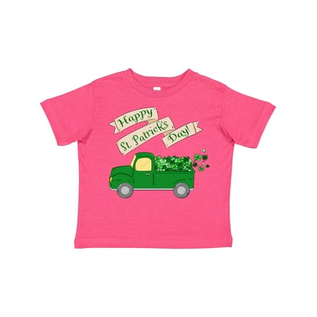 

Inktastic Happy St. Patrick s Day Green Truck with Clovers Gift Toddler Boy or Toddler Girl T-Shirt
