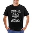 thumbnail image 7 of Support The Country You Live In Trendsetting Men's Cotton Short Sleeve HD Print Tee for Casual T-Shirt Crew Neck Top Black 3XL, 7 of 7