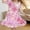 F Multicolor, variant on HAOTAGS Girls Casual Dress, Puff Short Sleeve Summer Flowy Ruffles Cute Prints Kids Sleepwear Dress Multicolor Size 8